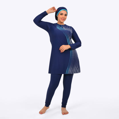 Ocean Dots Women's Burkini - Premium Women's Beachwear from Team Sport - Just LE 3999! Shop now at TIT