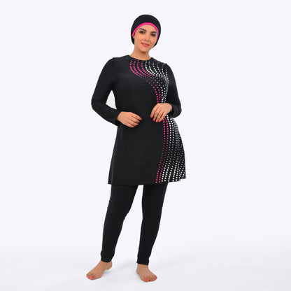 Ocean Dots Women's Burkini - Premium Women's Beachwear from Team Sport - Just LE 3999! Shop now at TIT