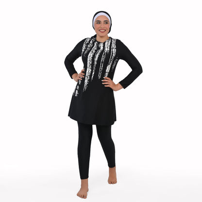 3 Pcs Matrix Long Sleeve Women's Swimsuit - TIT