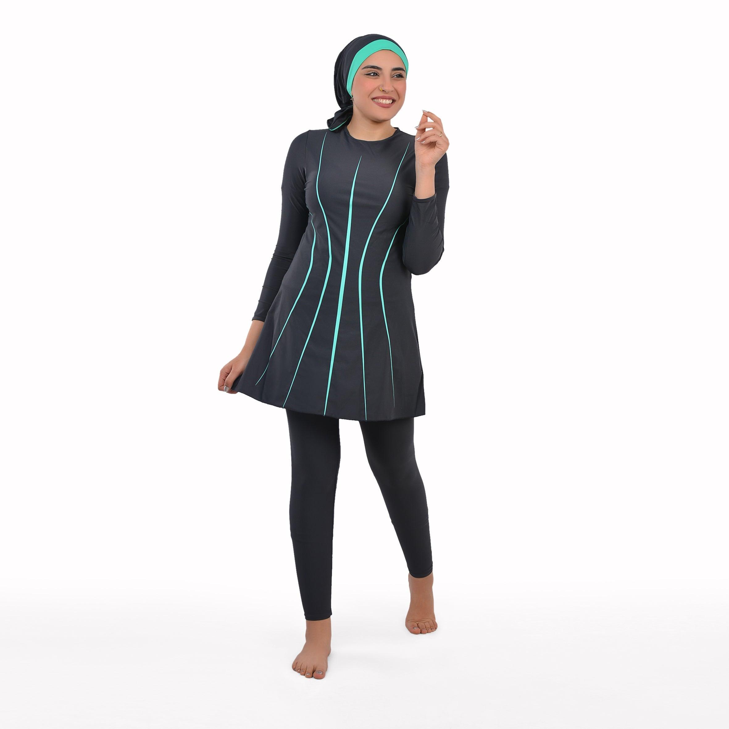 3 Pcs Ocean lines Long Sleeve Women's Swimsuit - Premium Women's Beachwear from Team Sport - Just LE 3199! Shop now at  TIT | Team for International Trading
