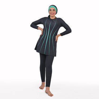 3 Pcs Ocean lines Long Sleeve Women's Swimsuit - TIT