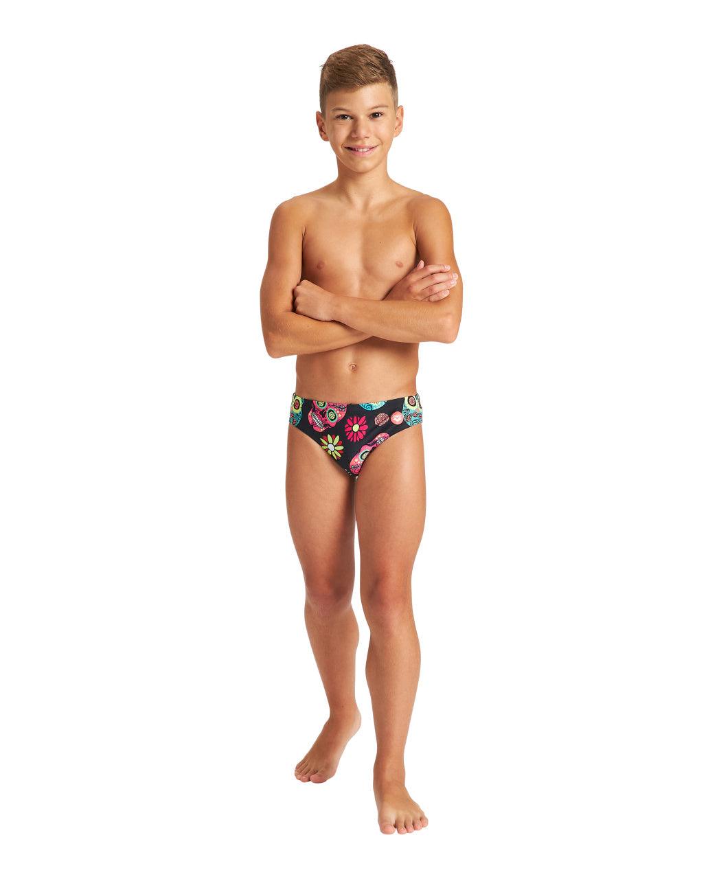 Boys' Crazy Skulls Carnival JR Brief - Premium Boys Swimsuits from arena - Just LE 1299! Shop now at  TIT | Team for International Trading