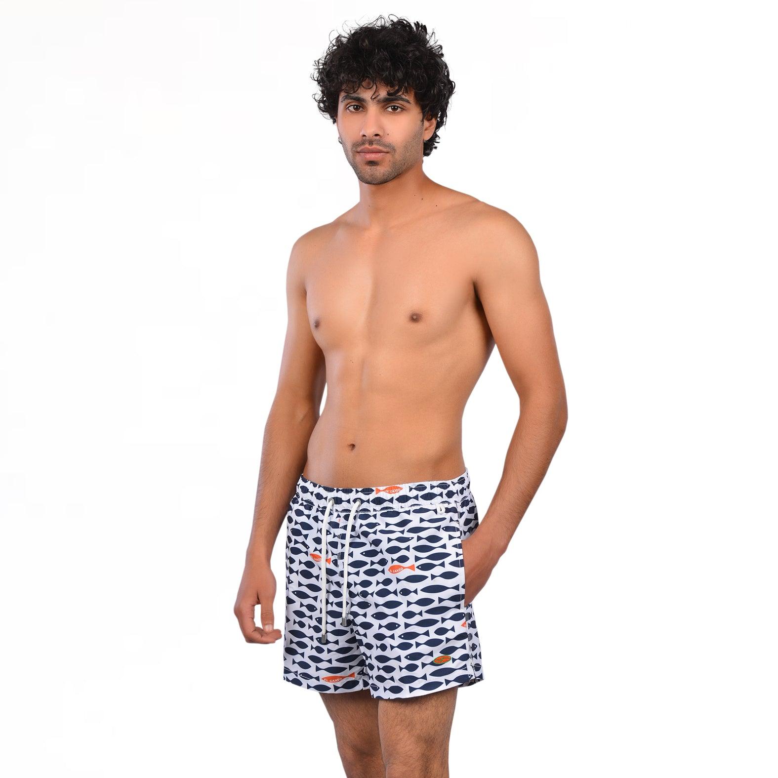 Fish Print Beach Short - Premium Men's Beachwear from Team Sport - Just LE 1549! Shop now at  TIT | Team for International Trading