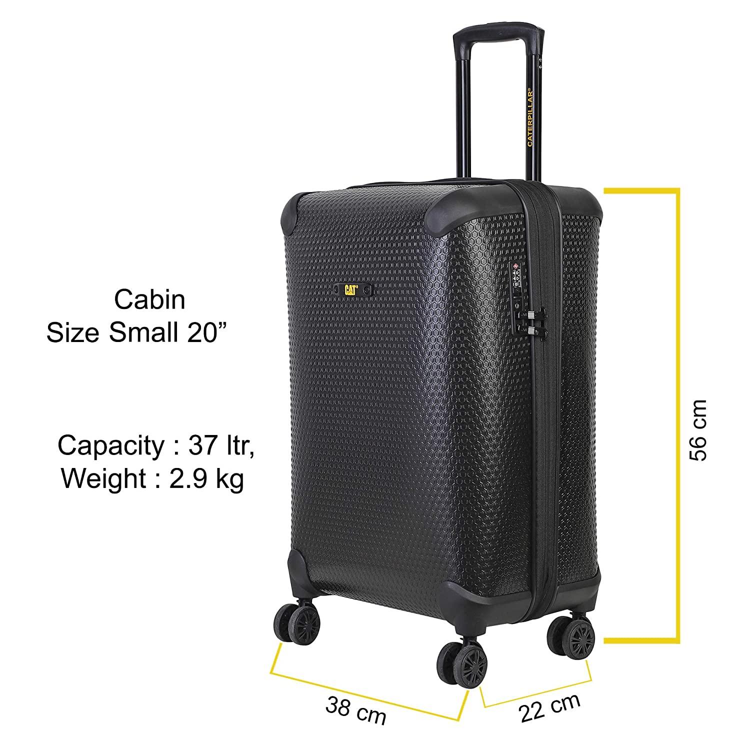 Hexagon 20" Black Hardside Cabin Luggage - {{ collection.title }} - TIT